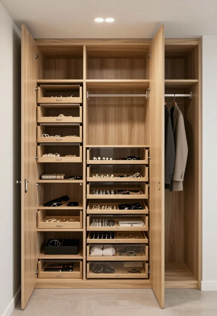 16 Small Walk In Closet Ideas That Maximize Every Inch 37 16 Small Walk In Closet Ideas That Maximize Every Inch 7. Sliding Drawers for Accessibility 0