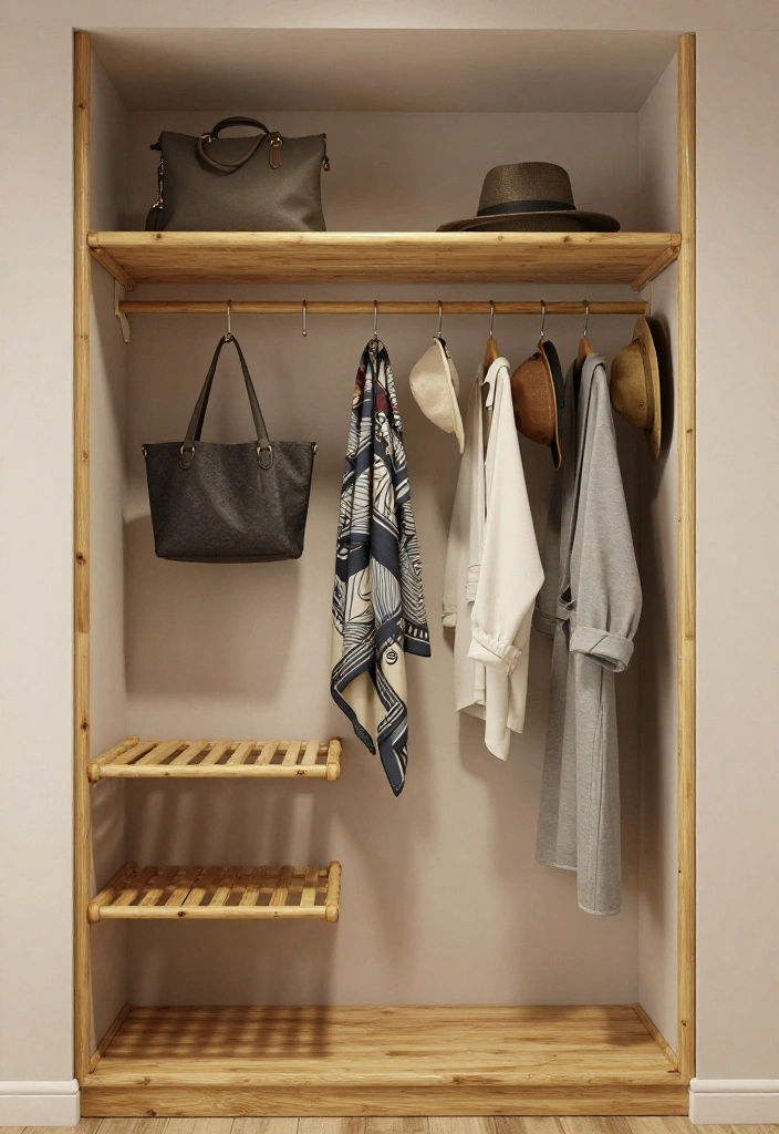 16 Small Walk In Closet Ideas That Maximize Every Inch 48 16 Small Walk In Closet Ideas That Maximize Every Inch 8. Hooks and Racks for Easy Access 0
